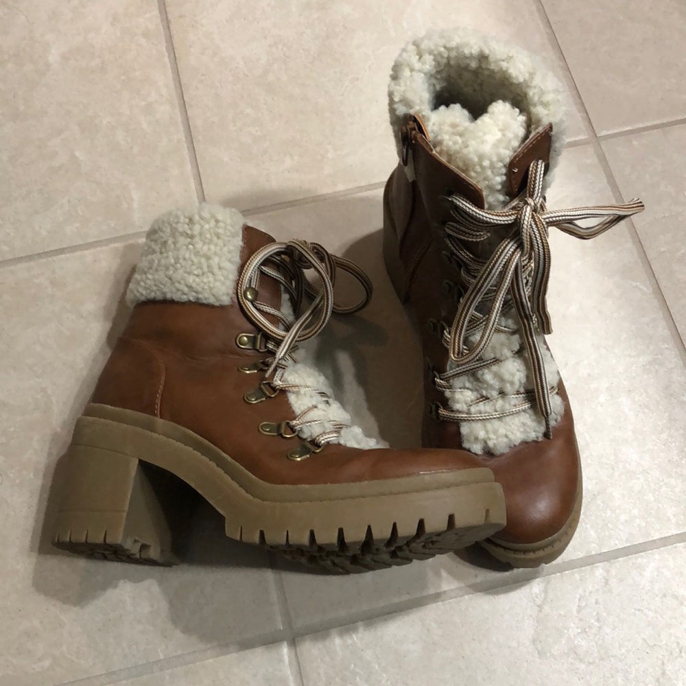 Faux Fur Lace Up booties